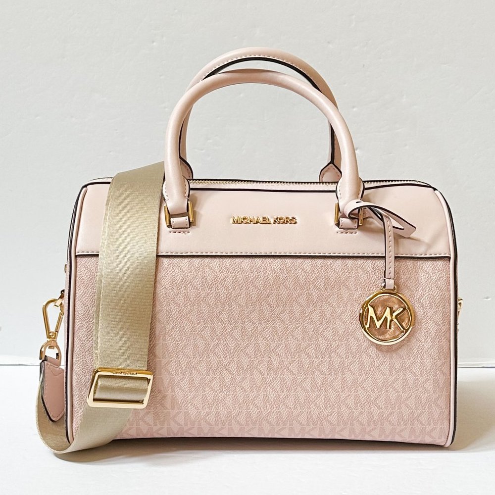 Michael Kors Jet Set Travel Medium Satchel Shoulder Duffle Bag MK Pink